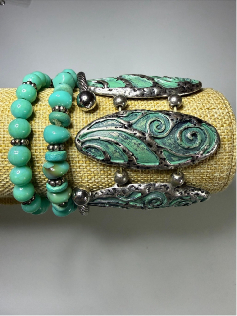 Turquoise and Silver Bracelet Bundle